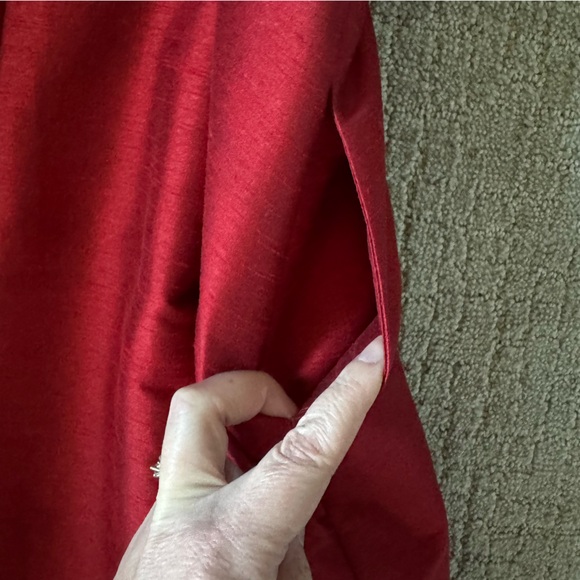 Alfred Sung Women’s Red Size 8 Formal Mini Dress Pleated Pockets Fully Lined - Picture 3 of 10